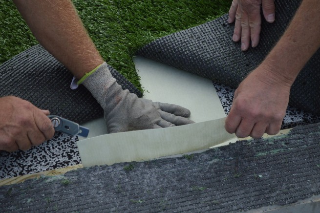Atlanta artificial turf installation - cushion pad installation
